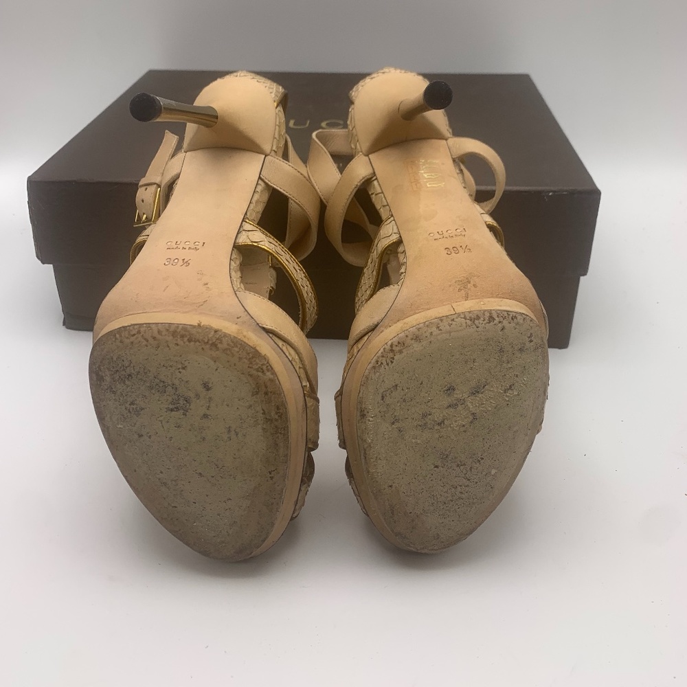 Gucci Malika Python/Leather Gladiator Sandals - image 8